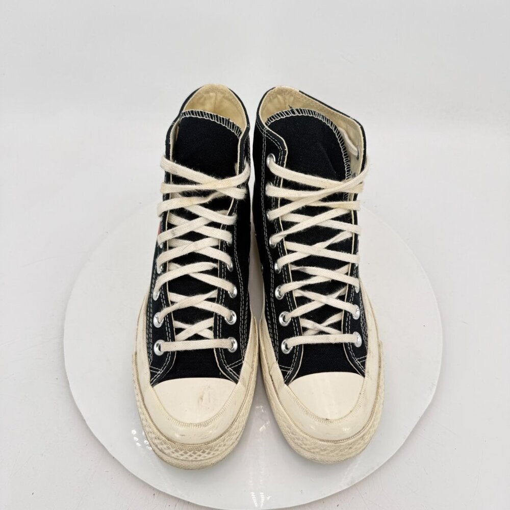 Converse Comme des Garçons Play x Chuck 70 Hi Women Size 9 black Red Shoes - Picture 3 of 11
